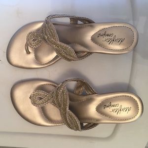 Gold sandals sz 10